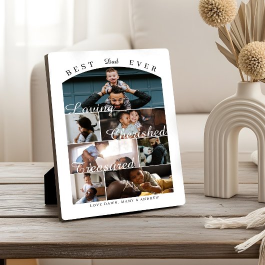Best Dad Ever Personalized Photo Memory Collage フォトプラーク