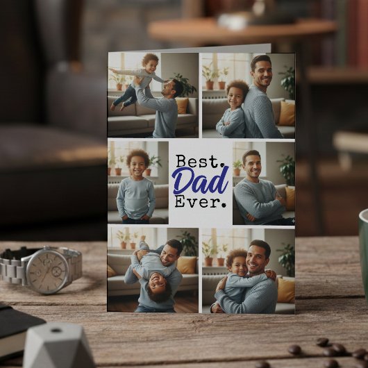 Best Dad Ever Photo Collage Birthday Father's Day カード