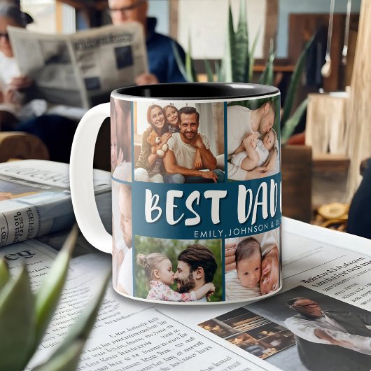 Best Dad Ever Photo Collage Father’s Day Gift  ツートーンマグカップ