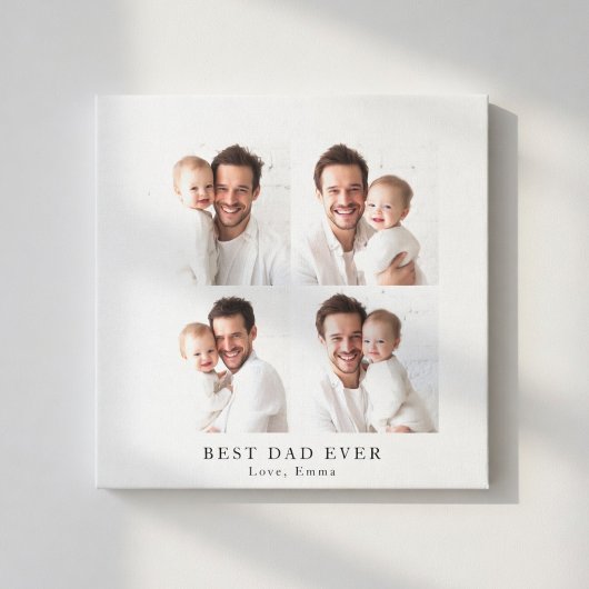 Best Dad Ever Photo Collage | Personalized Gift キャンバスプリント