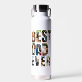 Best Dad Ever | Photo Collage Placeholder Template ウォーターボトル (正面)