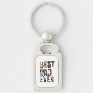Best Dad Ever | Photo Collage Placeholder Template キーホルダー