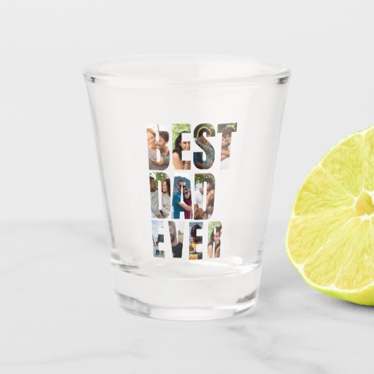 Best Dad Ever | Photo Collage Placeholder Template ショットグラス (正面)