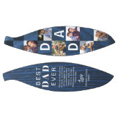 Best Dad Ever Photo Collage Woodgrain Personalize  バスケットボール (パネル)