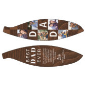 Best Dad Ever Photo Collage Woodgrain Personalize  バスケットボール (パネル)