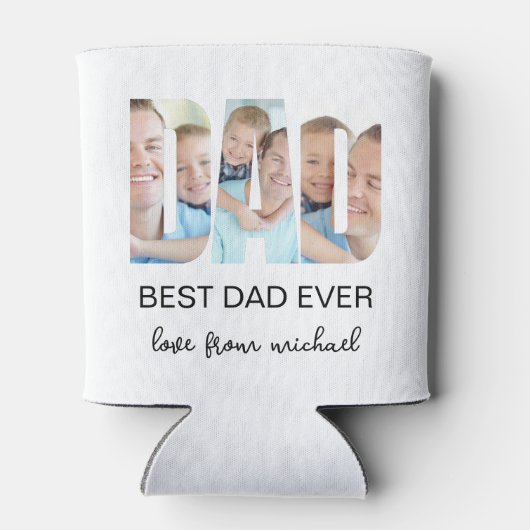 Best Dad Ever Photo Letter 缶クーラー (裏面)