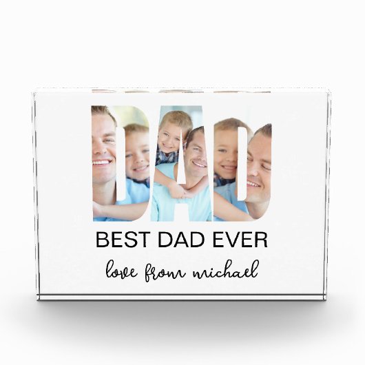 Best Dad Ever Photo Letter Photo Block フォトブロック (正面)