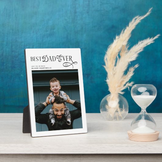  Best Dad Ever Photo Modern Fathers Day Gifts フォトプラーク (側面)