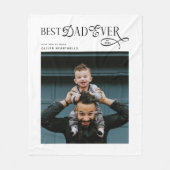  Best Dad Ever Photo Modern Fathers Day Gifts フリースブランケット (正面)