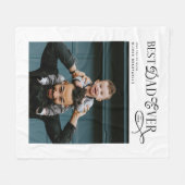  Best Dad Ever Photo Modern Fathers Day Gifts フリースブランケット (正面(横))