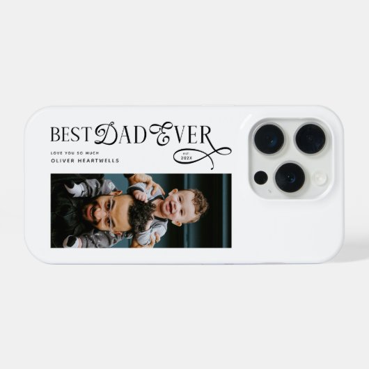  Best Dad Ever Photo Modern Fathers Day Gifts iPhoneケース (裏面横)