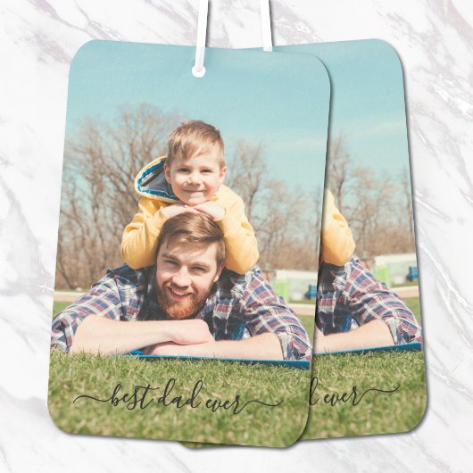 Best Dad Ever Photo Script Air Freshener カーエアーフレッシュナー