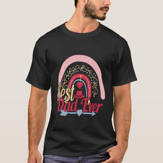 Best Dad Ever Rainbow Daddy Papa Father s Day 2023 Tシャツ (正面)