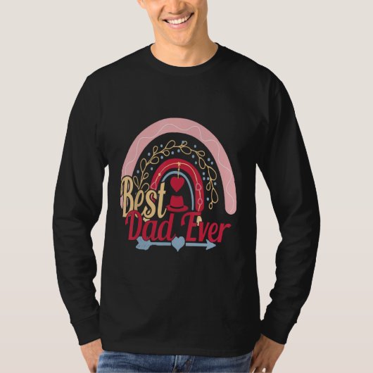 Best Dad Ever Rainbow Daddy Papa Father s Day 2023 Tシャツ (正面)