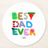 Best Dad Ever Round Paper Coaster ラウンドペーパーコースター (正面)