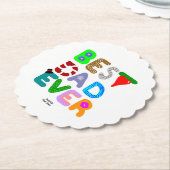 Best Dad Ever Scalloped Round Paper Coaster ペーパーコースター (アングル)