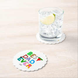 Best Dad Ever Scalloped Round Paper Coaster ペーパーコースター