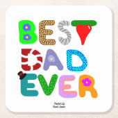 Best Dad Ever Square Paper Coaster スクエアペーパーコースター (正面)