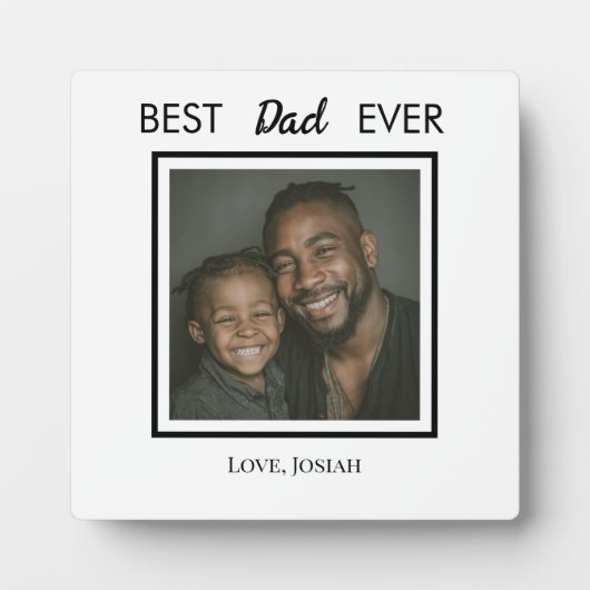 Best Dad Ever Tabletop Plaque with Easel フォトプラーク (正面)
