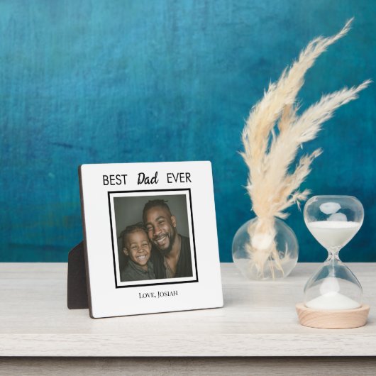 Best Dad Ever Tabletop Plaque with Easel フォトプラーク (インサイチュ)