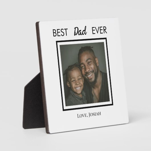 Best Dad Ever Tabletop Plaque with Easel フォトプラーク (正面)