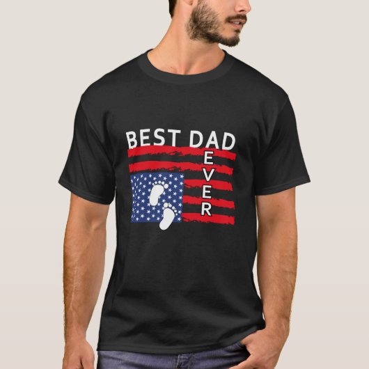 Best dad ever US american flag gift for f T-Shirt Tシャツ (正面)