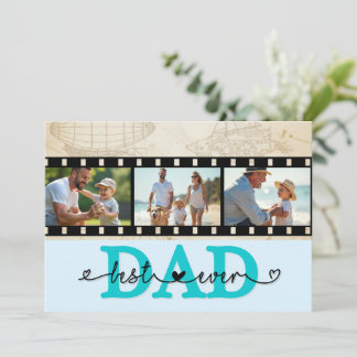 Best Dad Ever Vintage Photo Camera Film Card カード