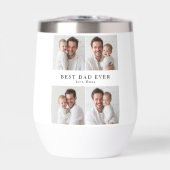 Best Dad Ever Wine Tumbler Personalized Photo Gift (正面)