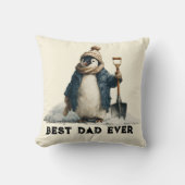 Best Dad Ever Winter Penguin Design クッション (正面)