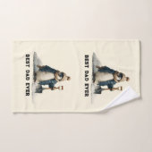 Best Dad Ever Winter Penguin Design バスタオルセット (ハンドタオル)