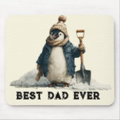 Best Dad Ever Winter Penguin Design マウスパッド (正面)