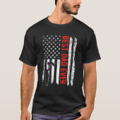 Best Dad Ever With US American Flag Gift Fathers D Tシャツ (正面)