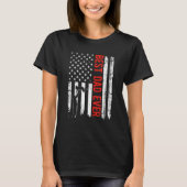Best Dad Ever With US American Flag Gift Fathers D Tシャツ (正面)