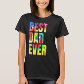 Best Dad Ever With US Flag Tie Dye Fathers Day 1 Tシャツ (正面)