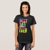 Best Dad Ever With US Flag Tie Dye Fathers Day 1 Tシャツ (正面フル)