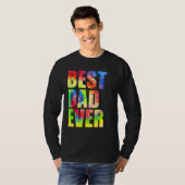 Best Dad Ever With US Flag Tie Dye Fathers Day 2 Tシャツ (正面フル)