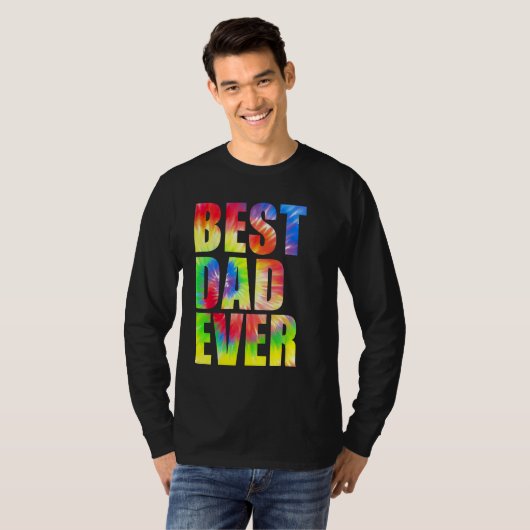 Best Dad Ever With US Flag Tie Dye Fathers Day 2 Tシャツ (正面フル)