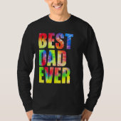 Best Dad Ever With US Flag Tie Dye Fathers Day 2 Tシャツ (正面)