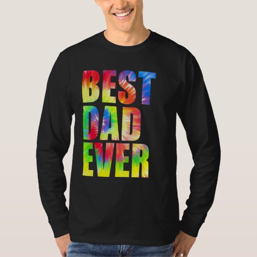 Best Dad Ever With US Flag Tie Dye Fathers Day 2 Tシャツ (正面)