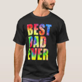 Best Dad Ever With US Flag Tie Dye Fathers Day 2 Tシャツ (正面)