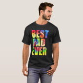 Best Dad Ever With US Flag Tie Dye Fathers Day 2 Tシャツ (正面フル)