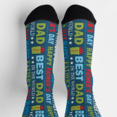 Best Dad ,Fathers Day Typography Pattern ソックス (上部)