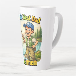 Best Dad Fisherman by the Lake Funny Gift Idea カフェラテマグ