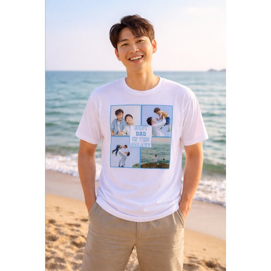 Best Dad in the Galaxy Custom Photo トライブレンドTシャツ