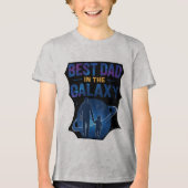 Best Dad in the Galaxy – Father and Son Earth トライブレンドTシャツ (正面)