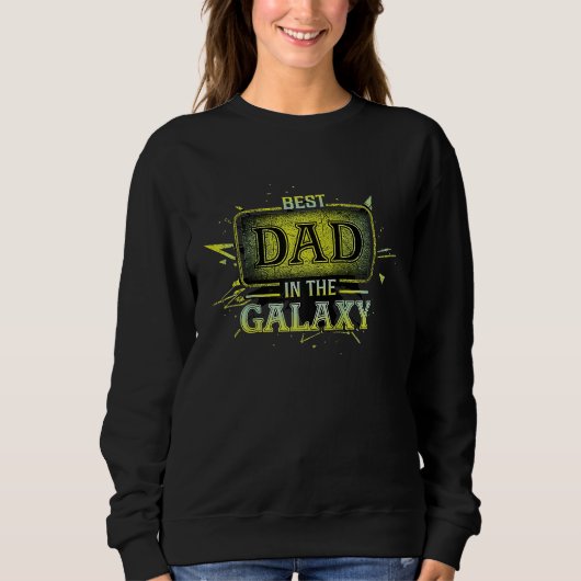 Best dad in the galaxy Raglan Baseball スウェットシャツ (正面)