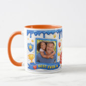 Best Dad in the Galaxy Rocket Ship Photo Collage マグカップ (左)