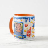 Best Dad in the Galaxy Rocket Ship Photo Collage マグカップ (正面左)