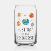 Best Dad in The Universe Funny Quote Fathers Day ガラス缶 (正面)