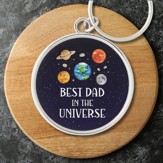 Best Dad in The Universe Funny Quote Fathers Day キーホルダー